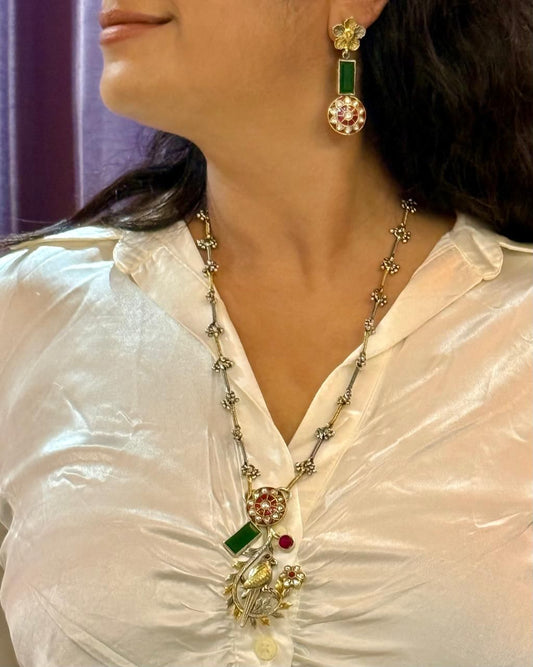 Sterling Silver – “Heritage Harmony” Peacock Necklace